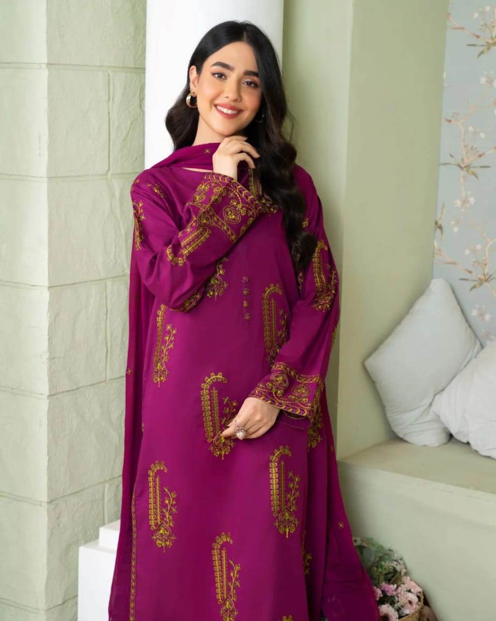 ANAYA linen embroidery 2 pc